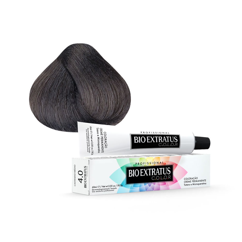 Tintura Creme Bio Extratus Color Castanho Médio 4.0 60ml em Oferta na Shopee