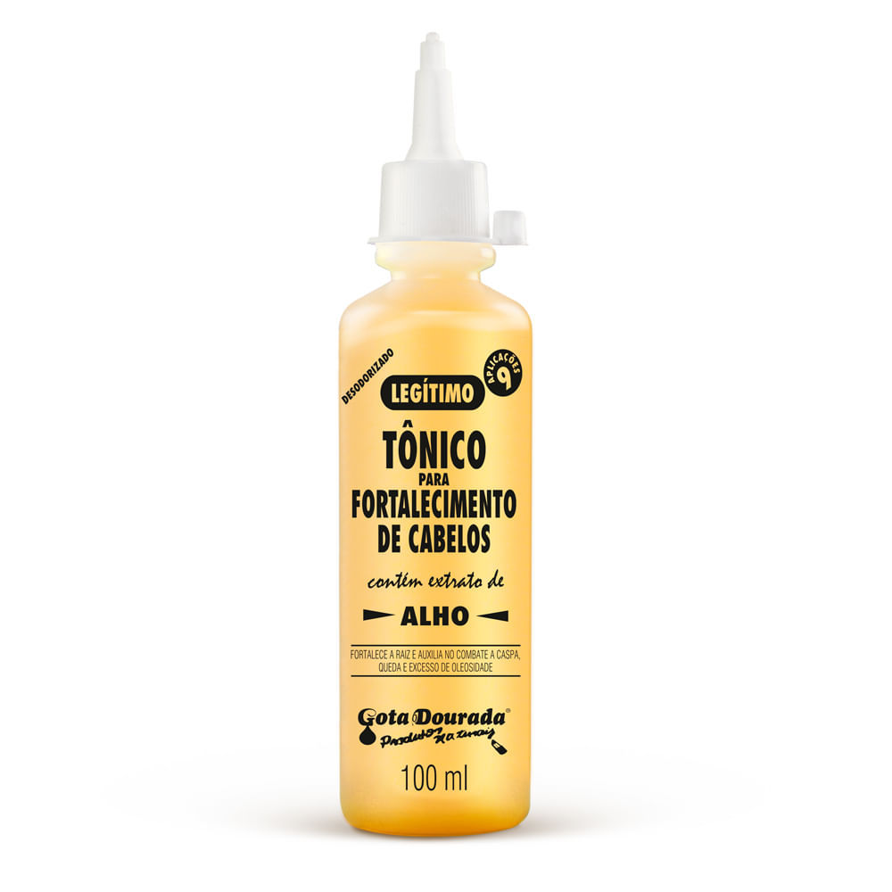 Tônico Gota Dourada para Fortalecimento de Cabelos com Extrato de Alho 100ml em Oferta na Shopee