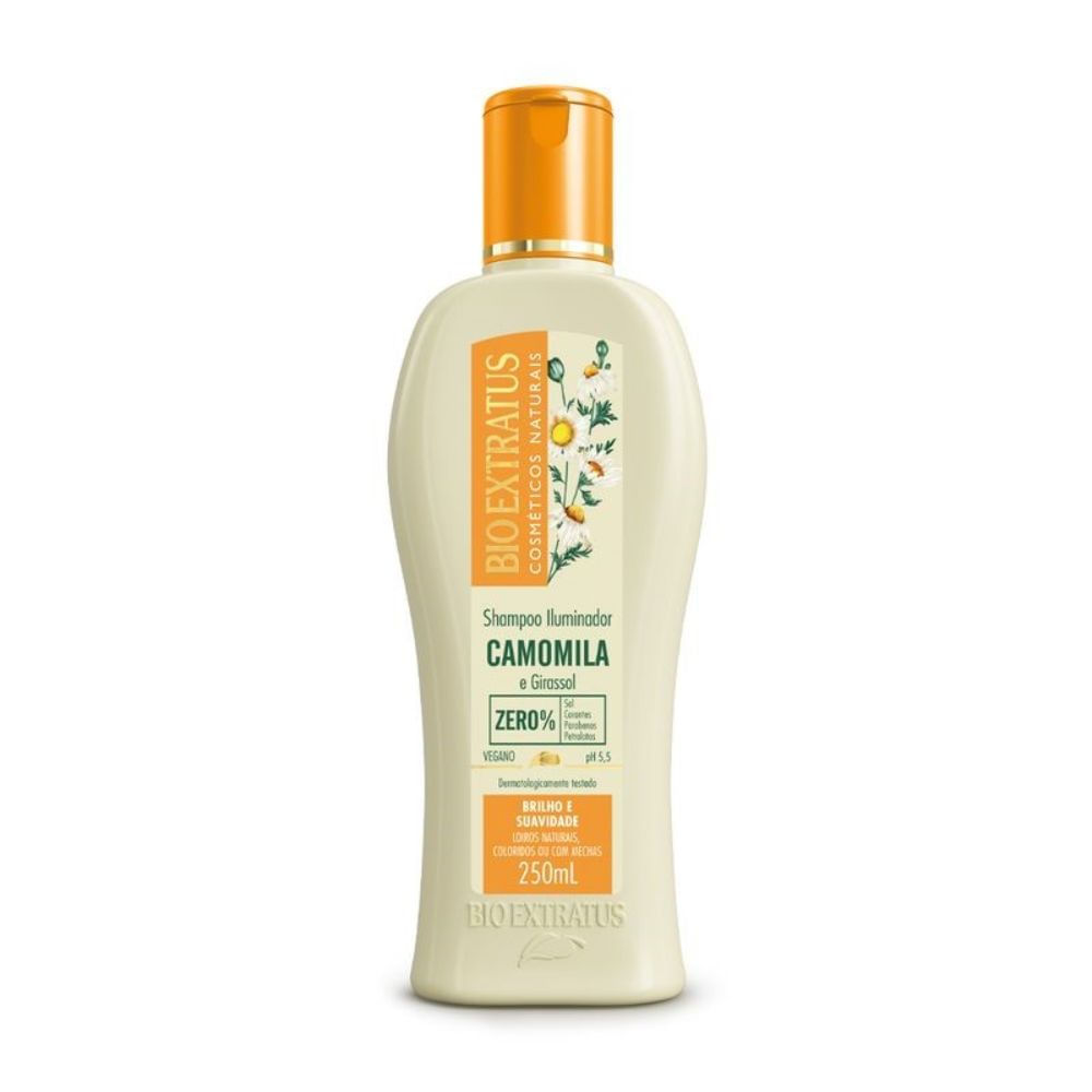 Shampoo Iluminador Bio Extratus Camomila e Girassol 250ml em Oferta na Shopee