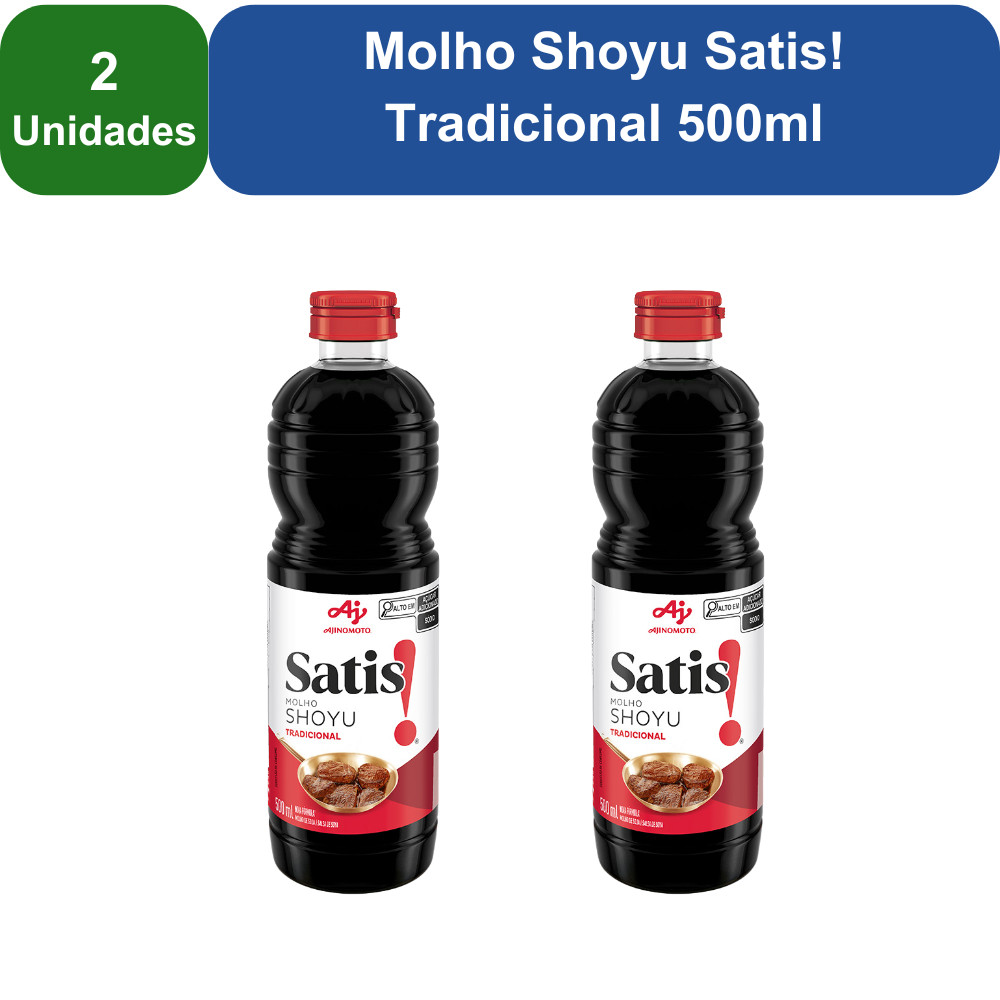 Kit 2 Unidades Molho Shoyu Satis! Tradicional 500ml