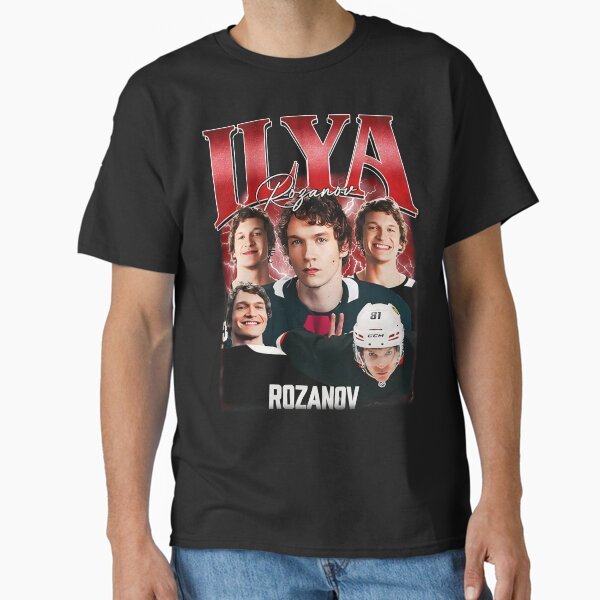 Camiseta Masculina Feminina Oversized Estampa Ilya Rozanov Hóquei no Gelo Collage T-shirt Streetwear Retro