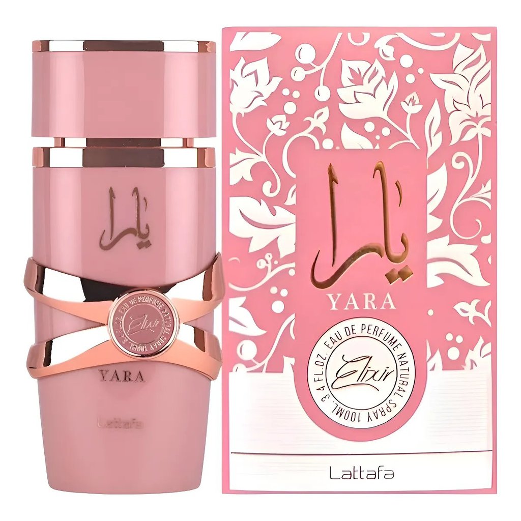 Yara Elixir Eau de Parfum 100ml Feminino Primeira Linha 100ml – Perfume Árabe Doce e Marcante Alta Fixação Lattafa