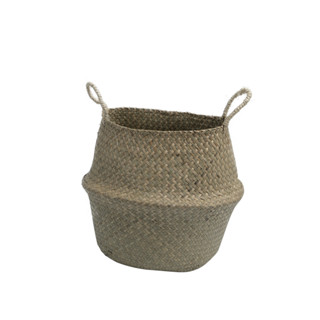 Cesto de Seagrass Natural 32cm com Alças - Oikos em Oferta na Shopee