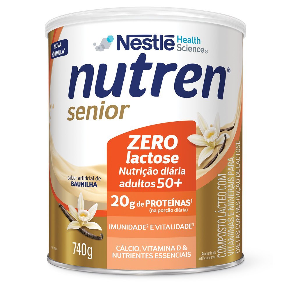 Nutren Senior Complemento Alimentar Baunilha Zero Lactose 740g em Oferta na Shopee