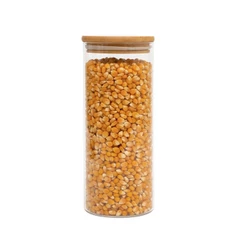 Pote de vidro 800ml com tampa de bambu hermético redondo - Tüd