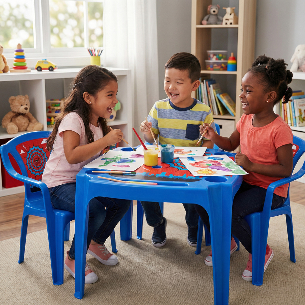 Mesa Infantil com 2 Cadeirinhas Arqplast Azul Infantil