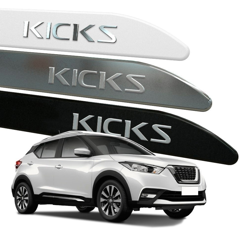 Friso Lateral Kicks 2016 a 2024 Modelo Facão Nome em Alto Relevo Cromado Universal