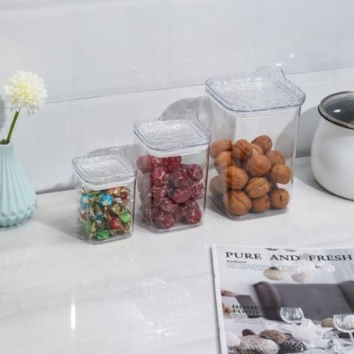 Kit Potes Hermeticos Quadrados Multiuso Reutilizaveis Tampa Vedacao Organizador Cozinha