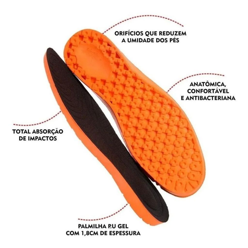 Palmilha Gel Ortopédica Macia Confortável Para Quem Tem Dores no Pé ou Trabalha em Pé Shock Zero