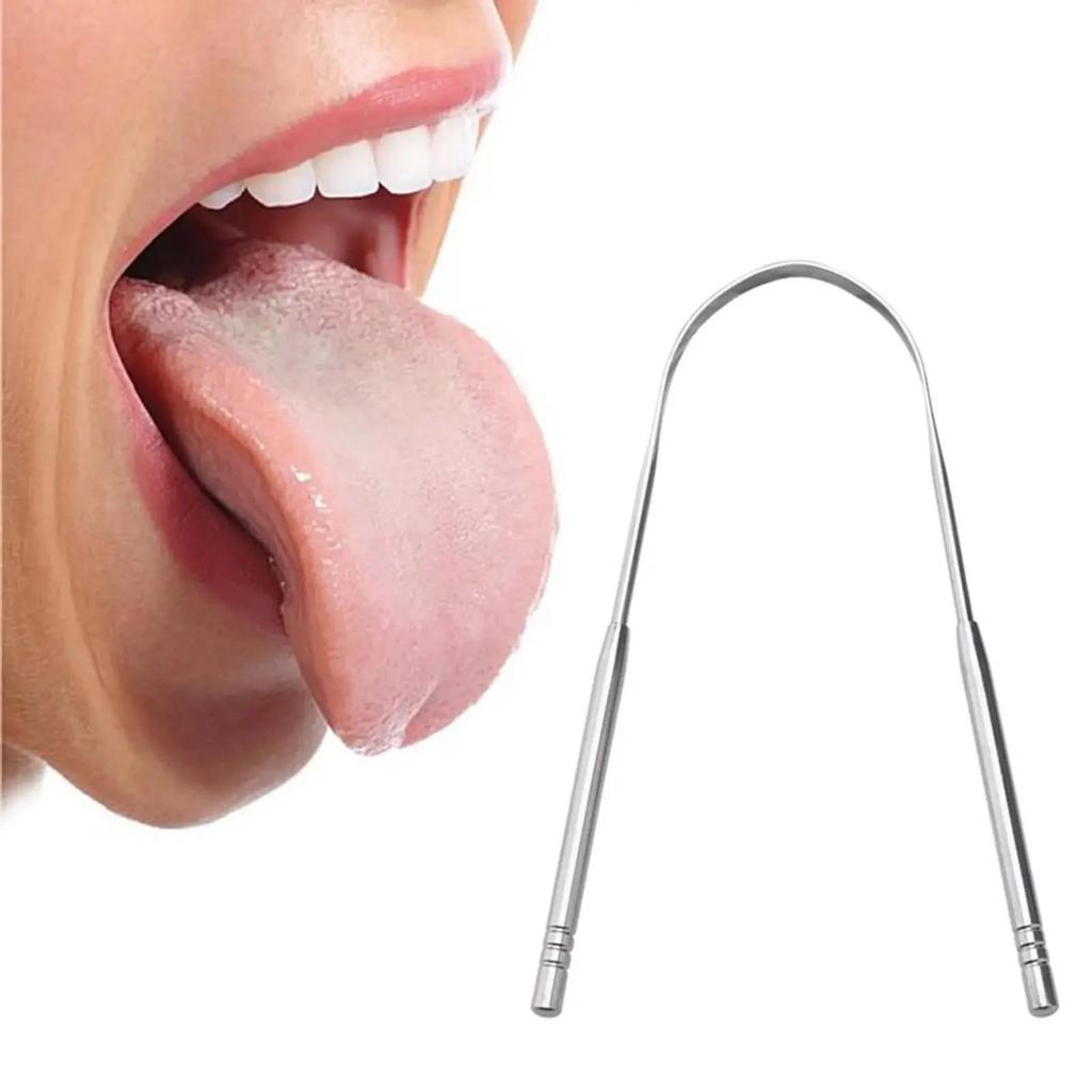 Raspador de Língua Aço Inoxidável: Limpeza Oral, Remove Saburra e Mau Hálito