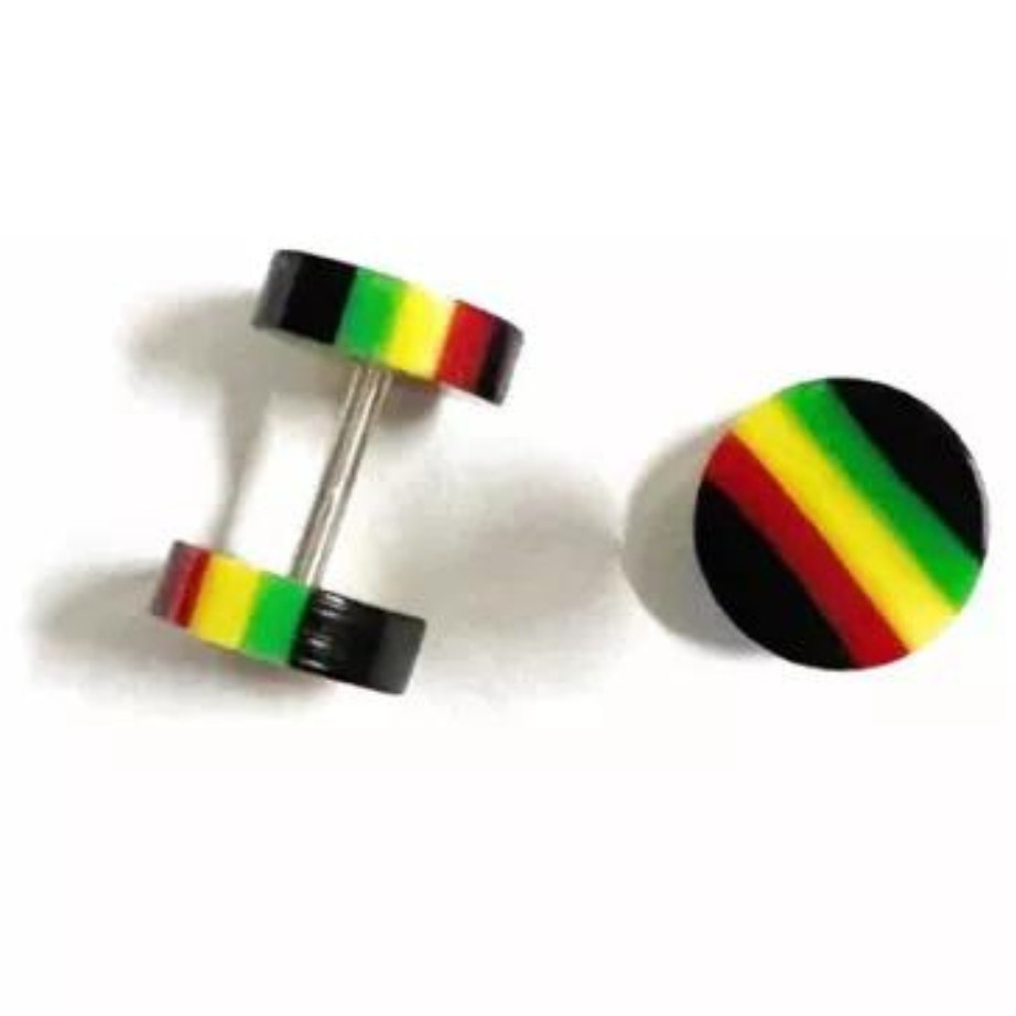 Brinco Reggae Masculino Aço Inox 8mm