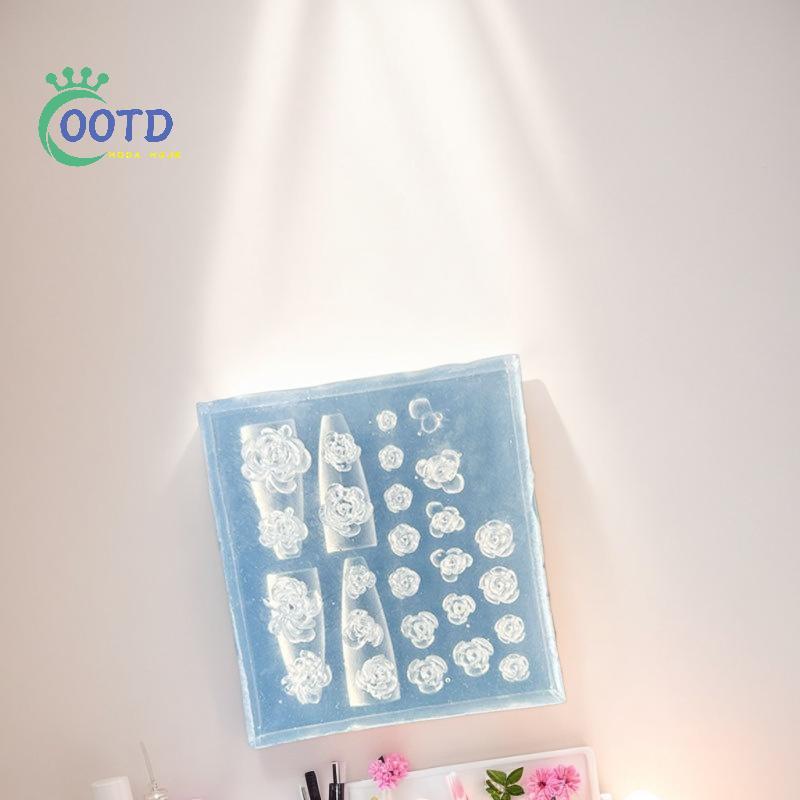 Moda Hoje 3D Flor Silicone Molde De Unhas Doce Arco Rosa Modelos DIY Decorações Da Arte Do Prego Placas De Carimbo Ferra