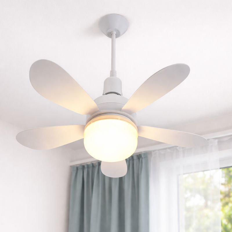 Ventilador Teto Silencioso Mini Com Luminária Led Bulbo 6 Pás Bivolt Branco frio quente neutro