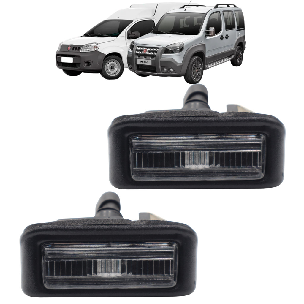 Kit 2 Lanternas de Placa Doblo 2002 2003 2004 A 2021 Fiorino 2013 2014 2015 A 2021 Com Soquete