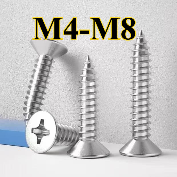 Parafuso Autorroscante De Aço Inoxidável 304 , Estendido Escareado Cruzado , Conjunto Completo De Madeira De Cabeça Plan