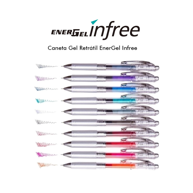 Caneta Gel Energel Infree Pentel 0.7mm Cores a Escolha em Oferta na Shopee
