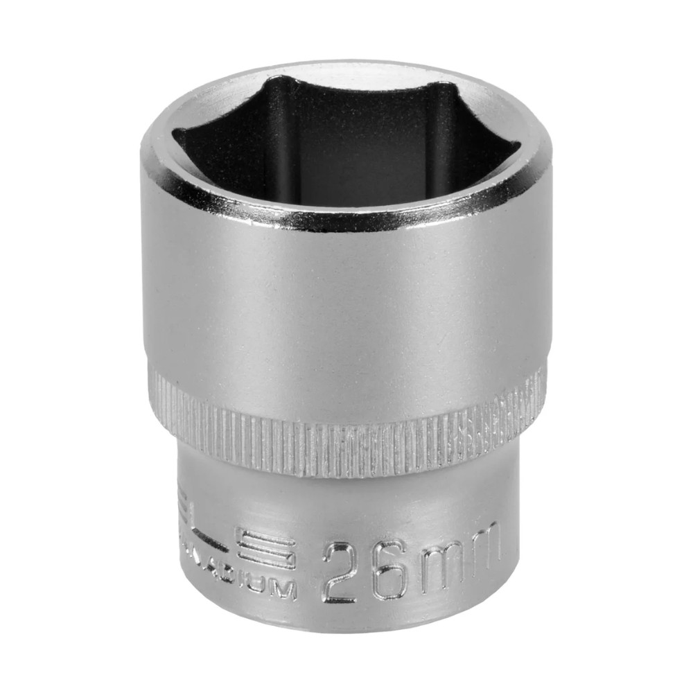 Soquete Sextavado 26mm Encaixe 1/2 Cromo Vanádio 1 Peça STELS