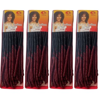 kit 4 Nina Softex Cabelo Cacheado De Crochet Braid (Cor T1/BUG Preto Com Vermelho) em Oferta na Shopee