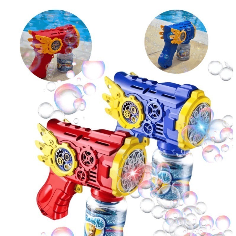 1/2 Lança Bolhas com LED Colorido Máquina Automática de Bolhas de Sabão Cores Azul E Vermelho
