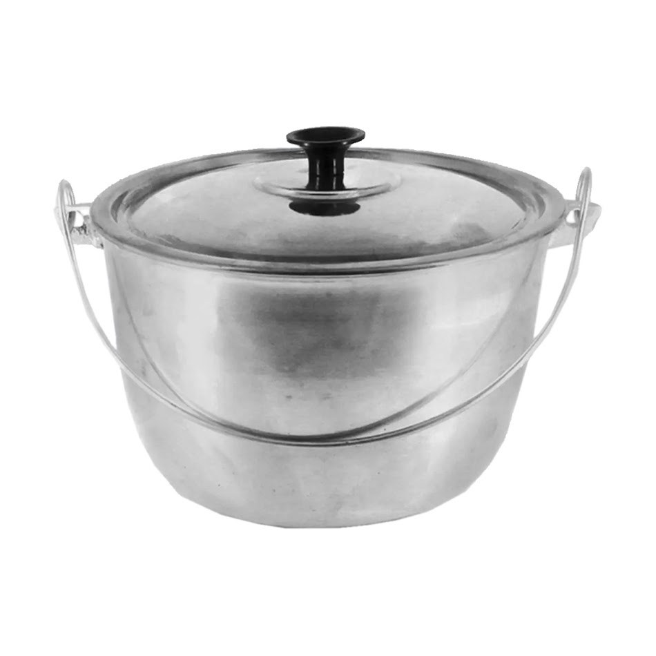 Caldeirão de Alumínio Polido Alça Galvanizada 12cm