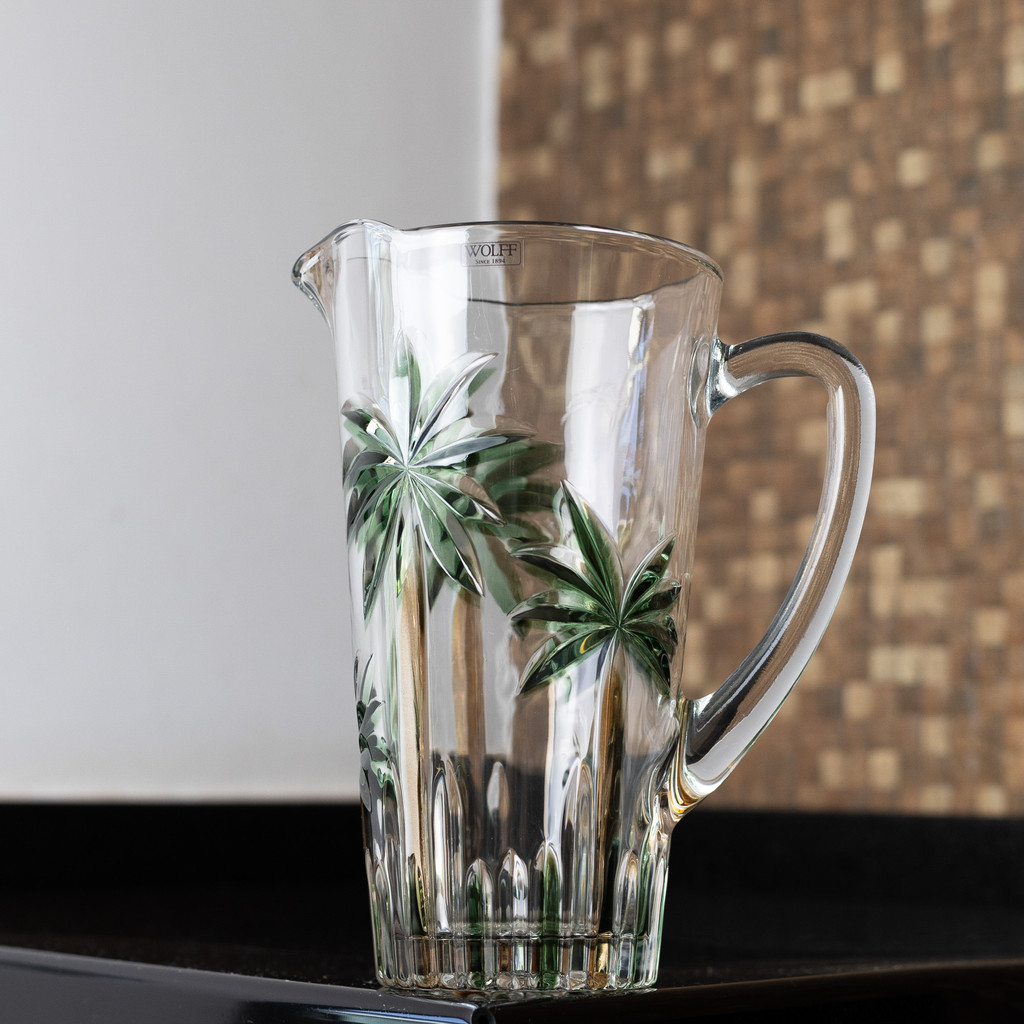 Jarra Palm Tree Handpaint 1,5L Cristal Ecológico - Wolff