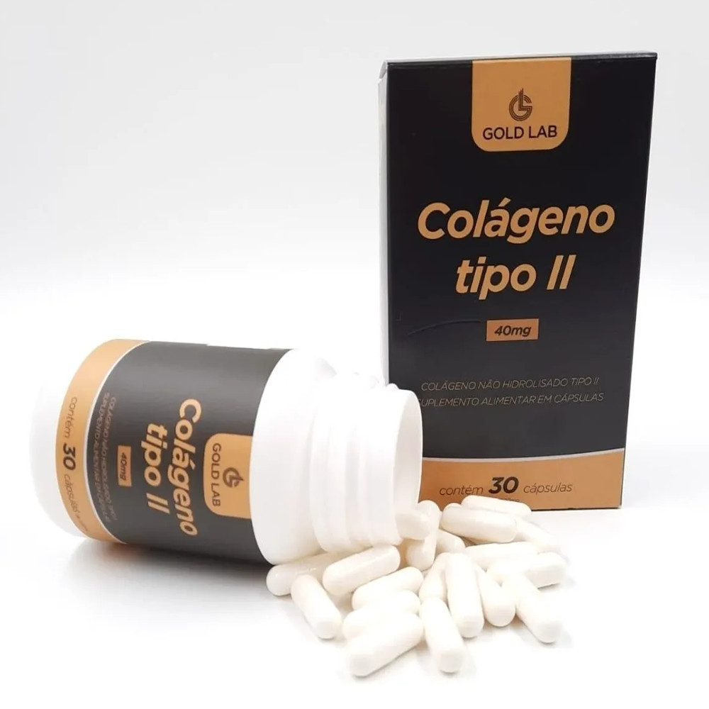 Detalhes do Kit 3 Colágeno Tipo II 30 Cápsulas Gold Lab Suplemento para Articulações e Mobilidade