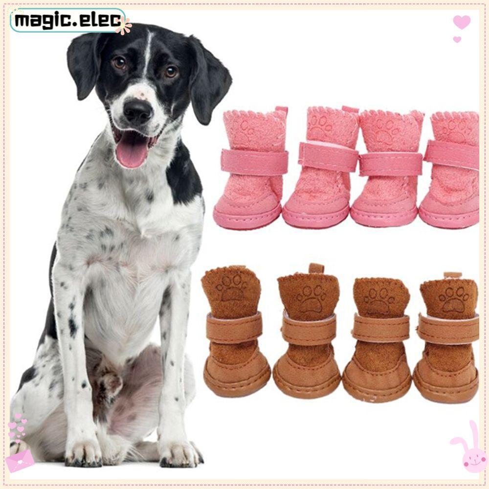 MAGIC 4 Pçs/Set Cachorro Sapatos Quentes Moda Grosso Quente Antiderrapante