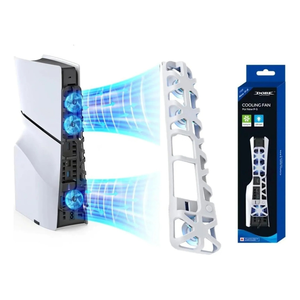 Cooler Externo 3 Fan Para Ps5 Slim Resfriamento Usb Led Dobe