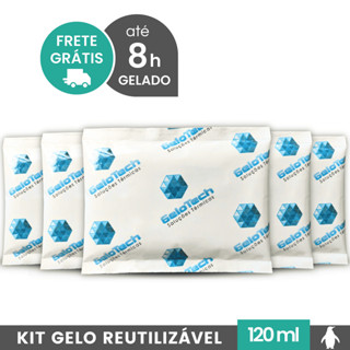 Kit Gelo Reutilizável 120ml Até 8h Gelado Não Molha | GeloTech Flexível Gel Artificial Atóxico em Oferta na Shopee