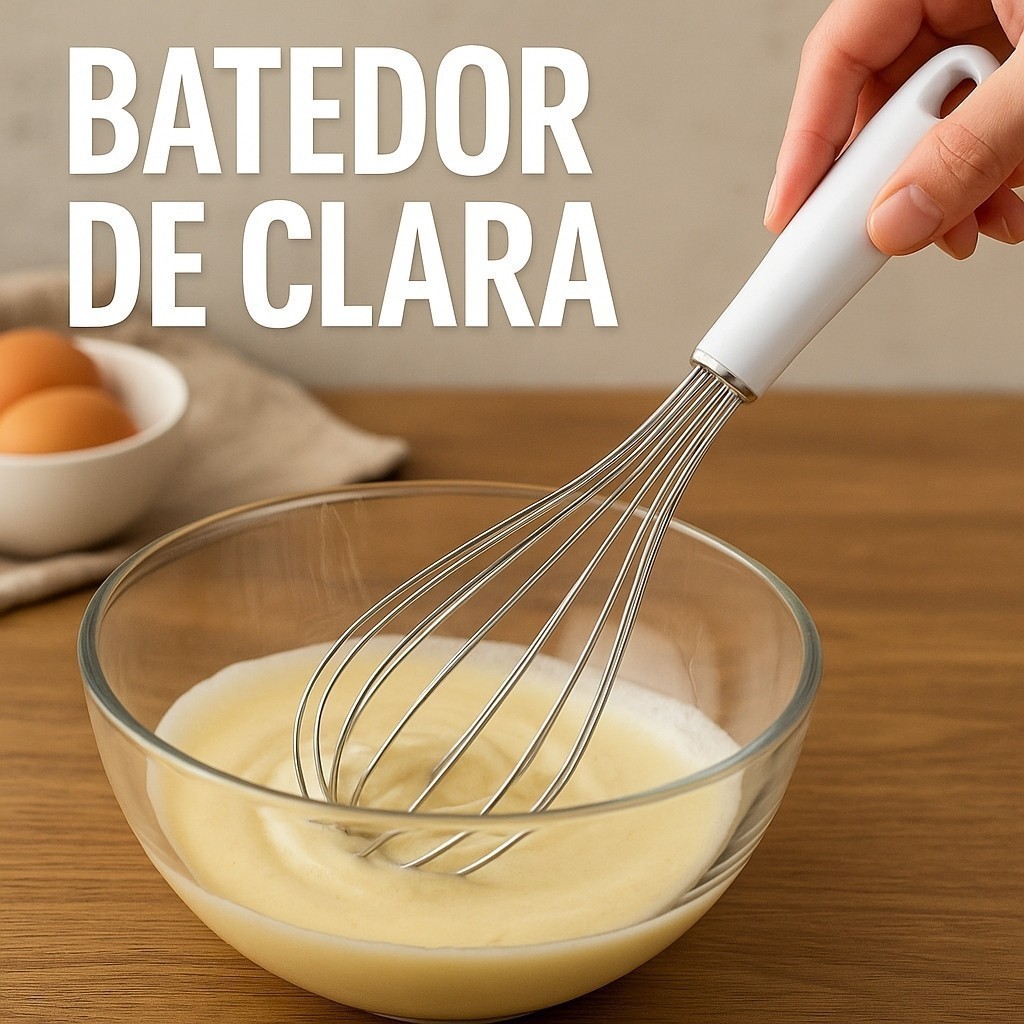 Batedor Clara Fouet Aço Inox Arame Ovos Misturador Manual Chantilly Confeitaria Achadinhos