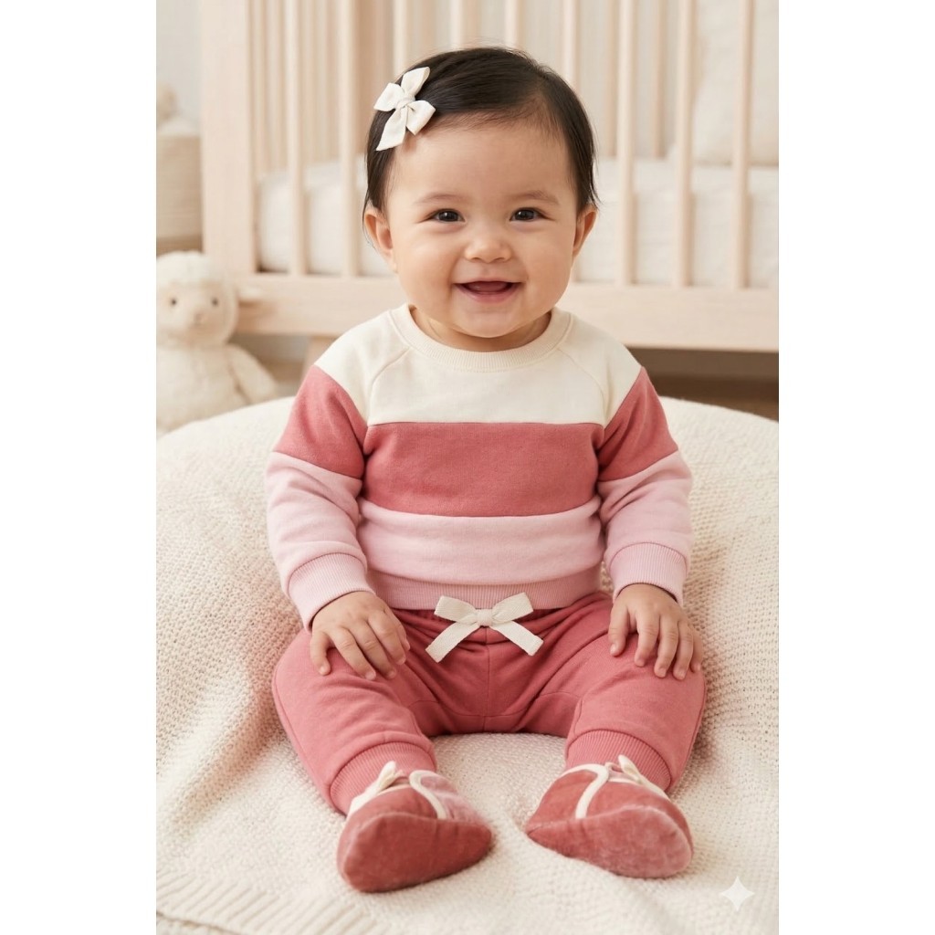 Conjunto Infantil Menina Moletom Peluciado Recortes Blush