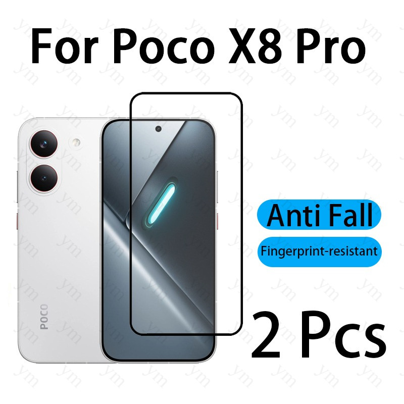 2 Pçs Poco X8 Pro Vidro Temperado Protetor De Tela À Prova De Choque Para C85 C75 C71 C75x X8 X7 M7 X6 M6 Max Filme De P