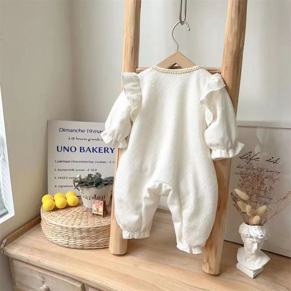Moda bebê primavera outono escalada roupas de moda estilo perfumado feminino bacalhau roupas pequenas dupla camada bebê