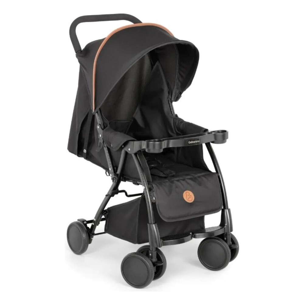 Carrinho de Bebê Galzerano Nizi Preto Leve Compacto Reclinável Até 15kg