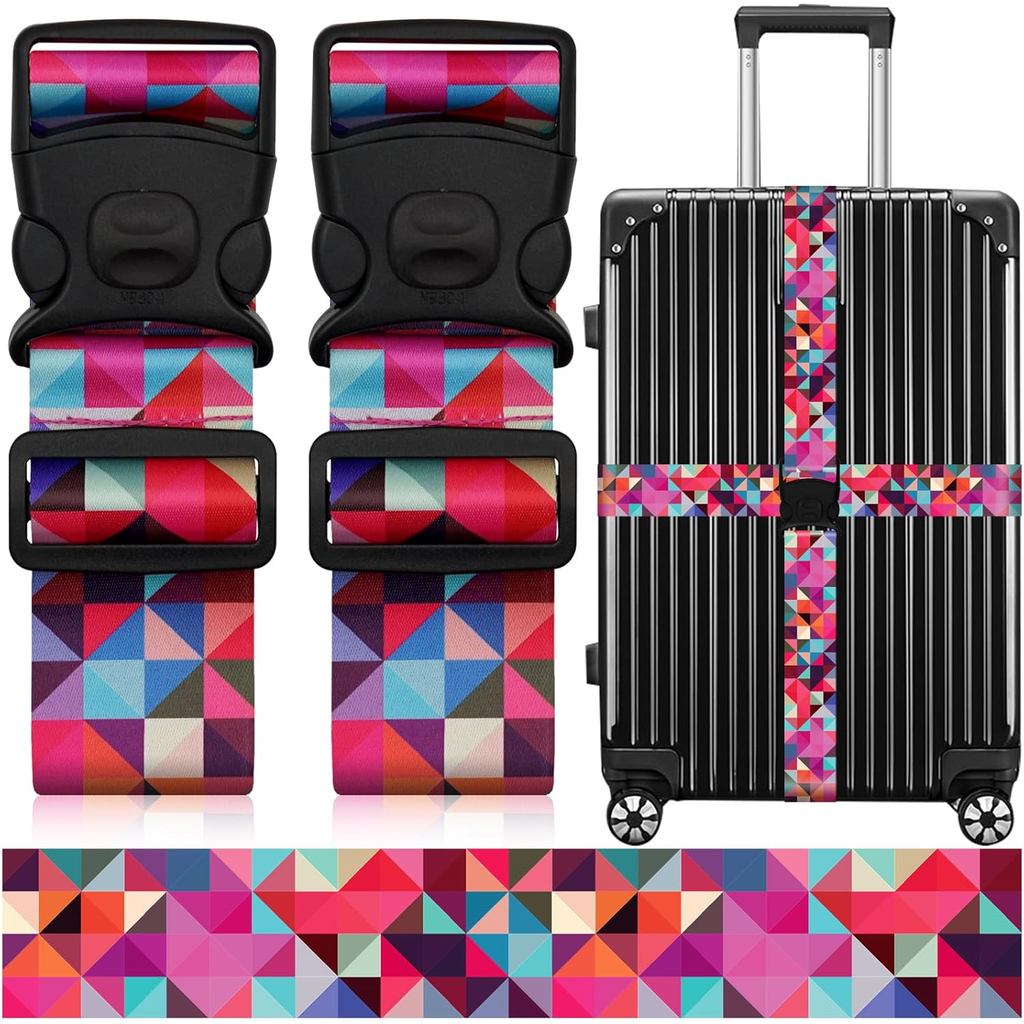 Pacote Com 2 Alças De Bagagem Para Malas , Cinto De Viagem Ajustável Trava Dupla E Fivela De Liberação Rápida , Alça De 