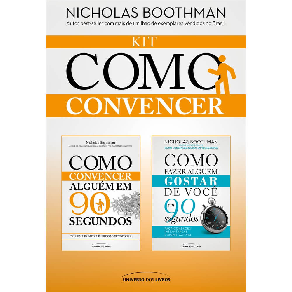 Capa do livro Livro - KIT Como convencer - por Nicholas Boothman - Editora Universo dos Livros