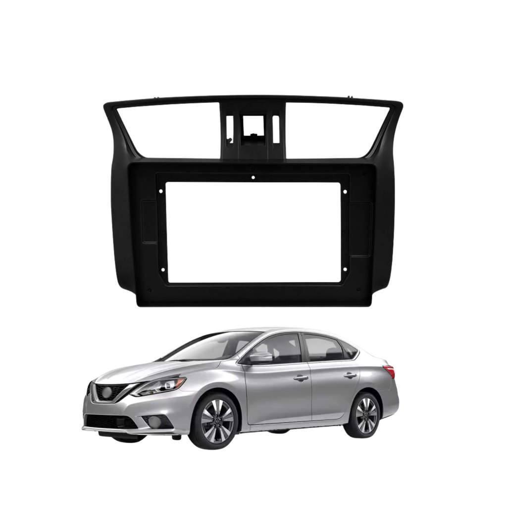 Moldura 10" Cor Preto Painel Automotivo Nissan Sentra 2013 a 2019 Padrão Chinês Expex - EPX10NS006