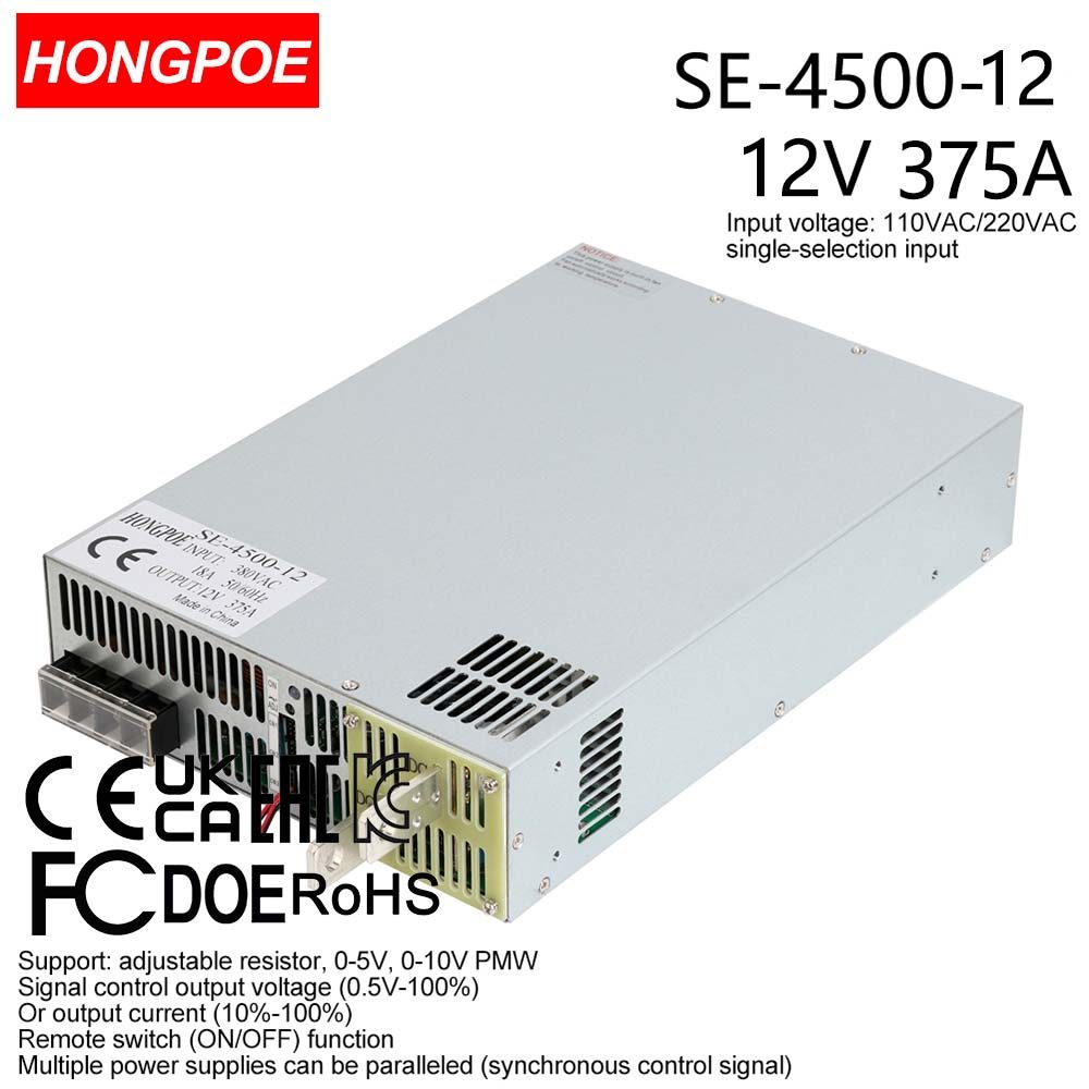 0-12V 375A 4500W Ajustável AC-DC 5V 10V PLC/PMV Transformador De Controle De Sinal , Adequado Para motor/Bateria/solar/i