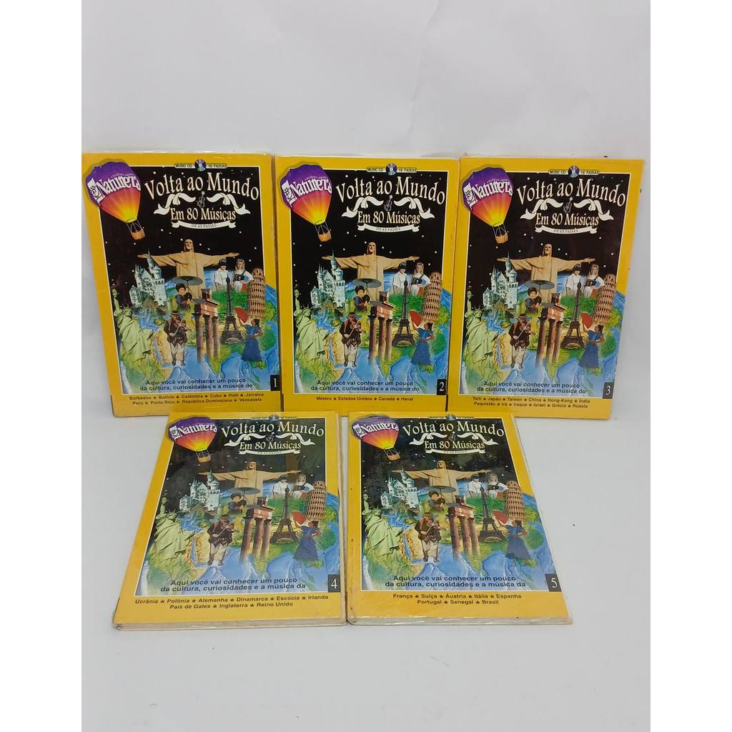 Box 5 Livros Volta ao Mundo em 80 Músicas de Europa