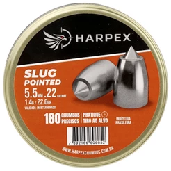 Chumbinho Harpex Slug Pointed Precisão Extrema 5.5mm (.22) - 180un