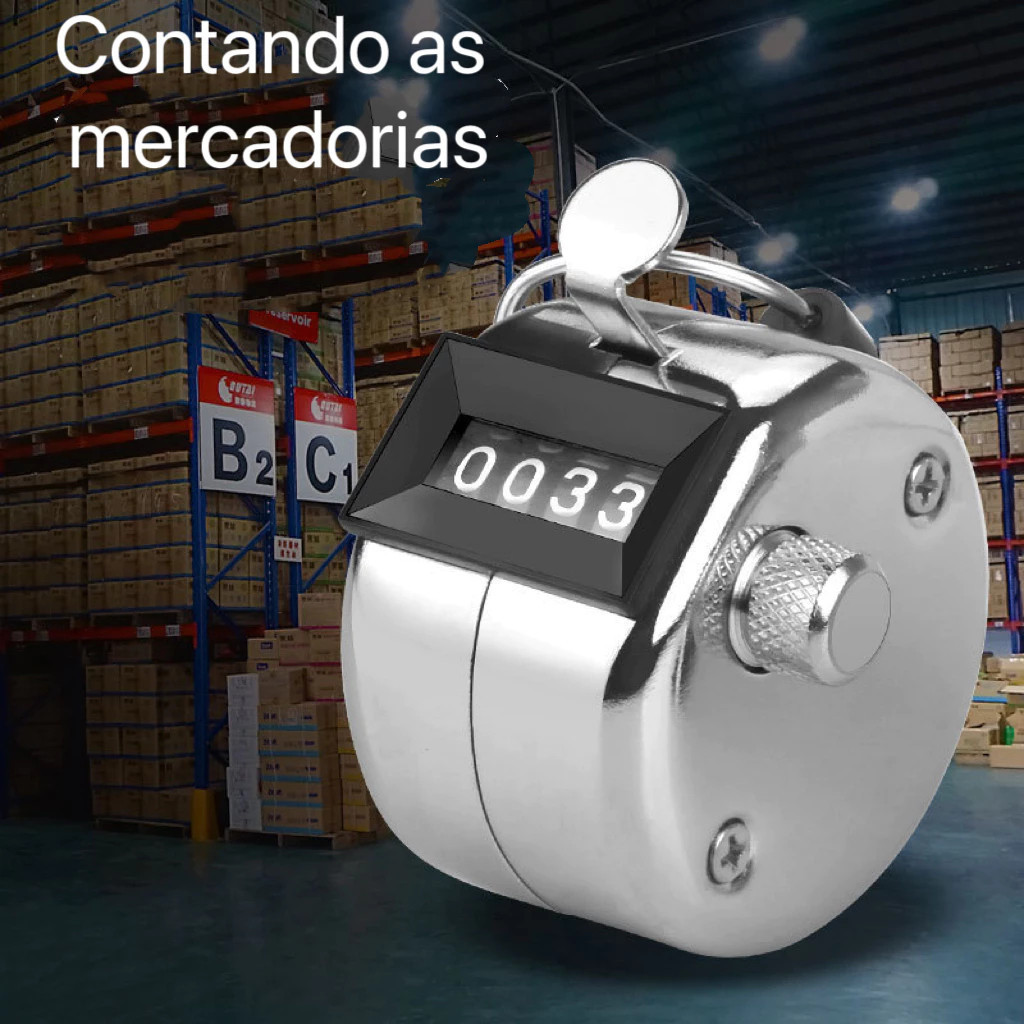 Contador Manual De Pessoas E Público 4 Dígitos - Marcador Estatístico De Metal Para Controle De Entrada, Eventos E Acess