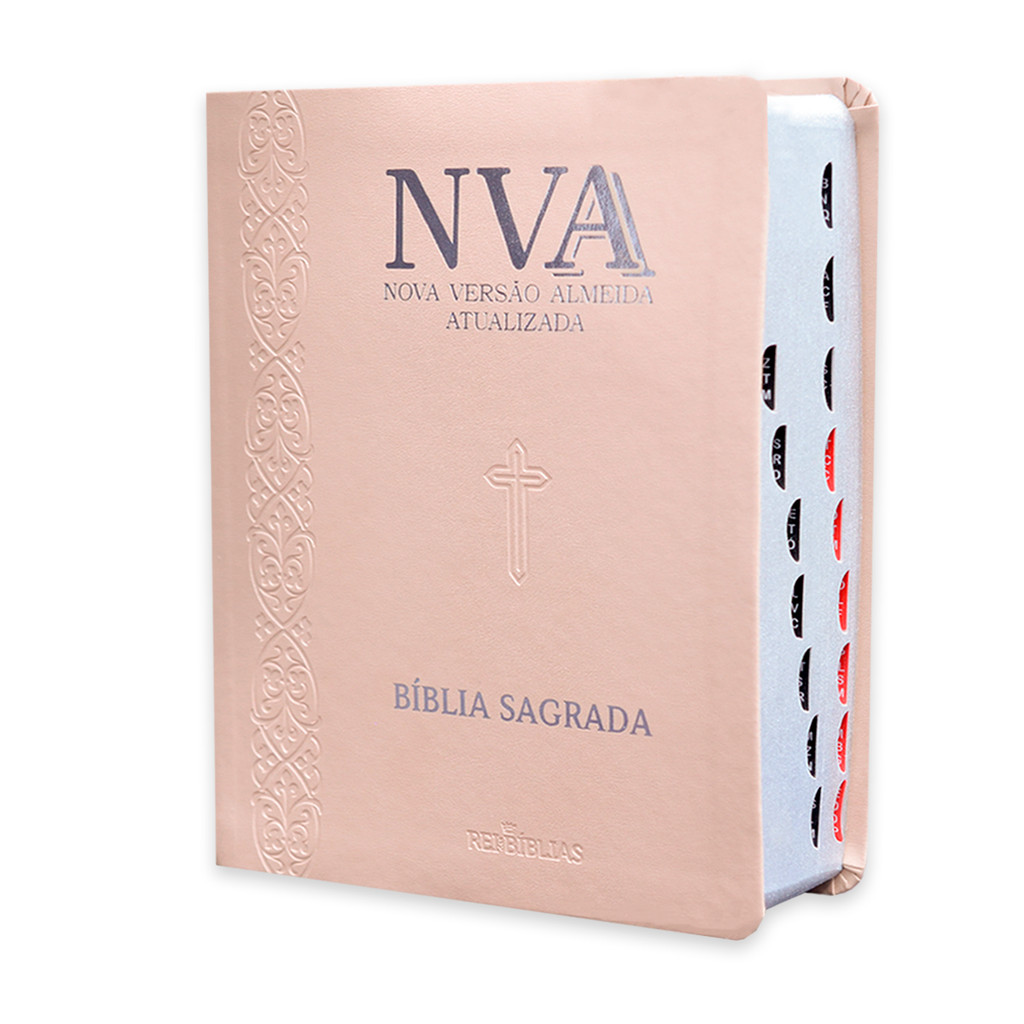 Bíblia Flexível PU Feminina | NVAA - Rosa Rosé - Nova Versão Almeida Atualizada - com Índice Lateral Fácil Leitura em Oferta na Shopee