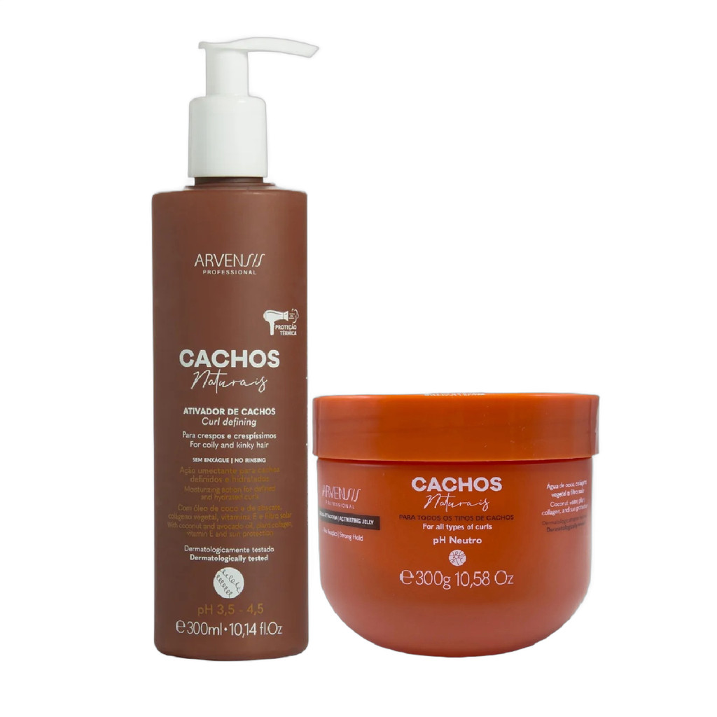 Kit Arvensis Professional Cachos Naturais - Ativador De Cachos Crespos 300ml + Geleia Alta Fixação 300g