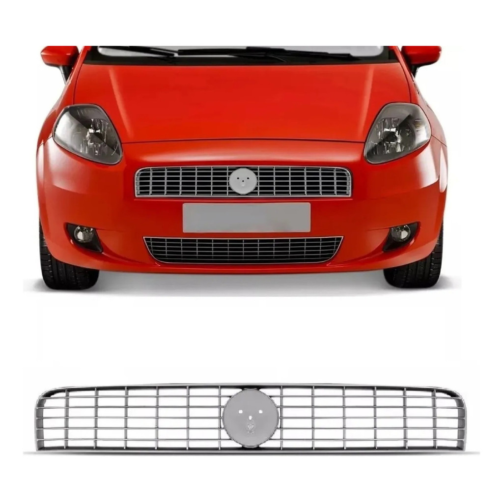 Grade Radiador Superior Fiat Punto 2007 A 2012 Cinza