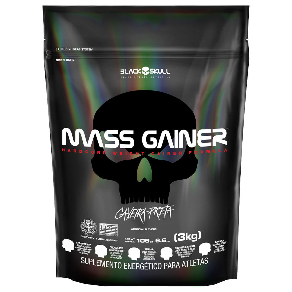 Hipercalórico Mass Gainer - Refil 3kg - Black Skull