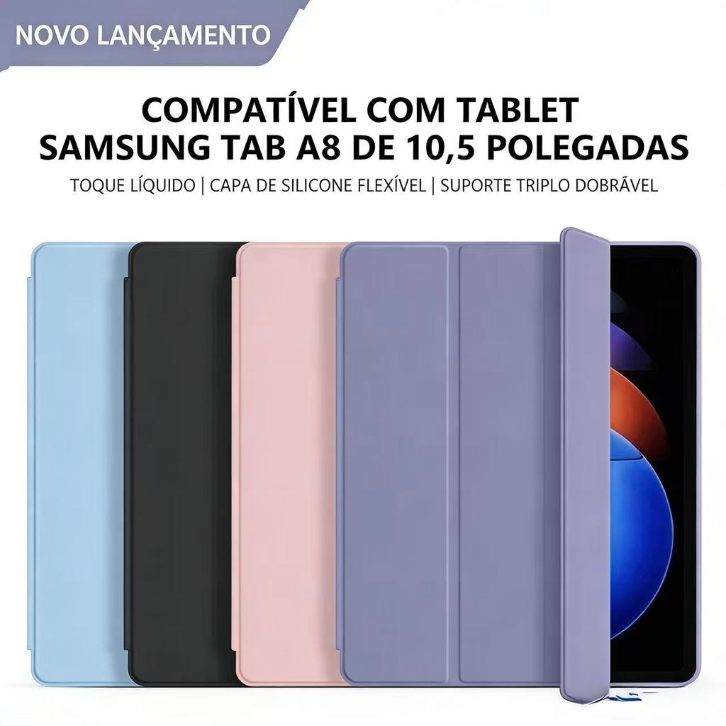 Capa Galaxy Tab A8 10,5  PoL Smart Cover Auto Wake Anti Impacto com Suporte Case Reforçada Proteção