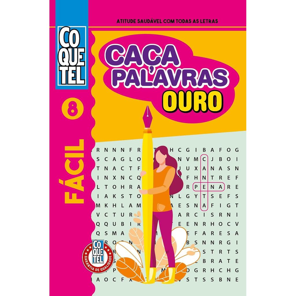 Livro Coquetel Caça-Palavras Ouro 8 | Nível Fácil