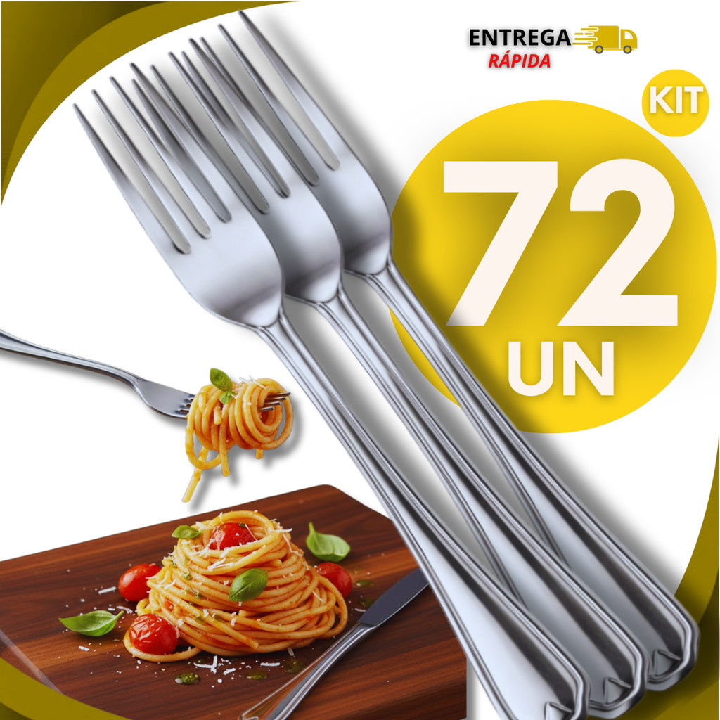Kit 72 Garfos De Inox Resistente Talheres De Mesa, Cozinha, Refeições, Churrasco, Bares Utilidades