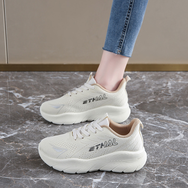 Tênis Casuais Femininos Flyknit com Sola Grossa 35-40