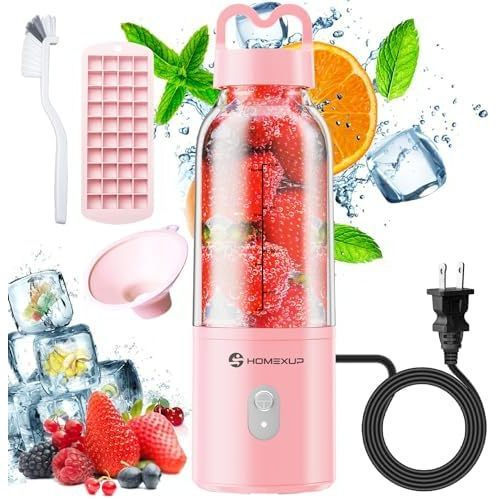 Liquidificador Pessoal Portátil 17 OZ/500 ML, Liquidificador de Tamanho Pessoal de 175W, Ideal para Smoothies, Mistura d